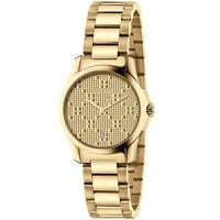 gucci ladies g timeless gold plated bracelet watch ya126553