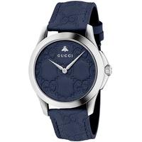 gucci ladies blue leather strap watch ya1264032