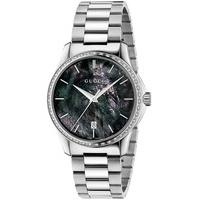 Gucci Ladies Timeless Diamond Stainless Steel Bracelet Watch YA126458