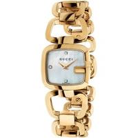 Gucci Ladies Gold Plated G Diamond Bracelet Watch YA125513