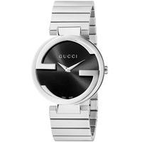 gucci ladies interlocking g black dial bracelet watch ya133307