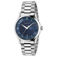 gucci mens timeless steel blue watch ya126440