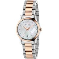 gucci ladies g timeless two colour diamond bracelet watch ya126544