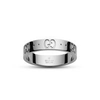 gucci icon twirl 18ct white gold logo band ring ybc073230002013