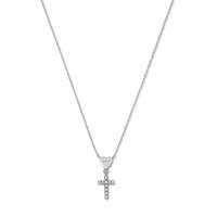 Gucci 18ct White Gold Trademark Diamond Cross Necklace YBB27279400100U