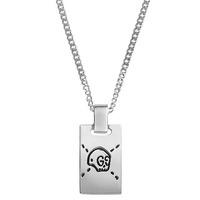 Gucci Silver Ghost Tag Pendant Necklace YBB45531500100U