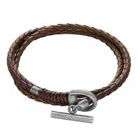 Gucci Ladies Horsebit Brown Leather 19cm Bracelet YBA338798002019