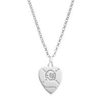 Gucci Silver Ghost Heart Pendant Necklace YBB45554000100U