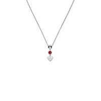 Gucci Ladies Trademark Red Crystal Heart Necklace YBB32587100200U