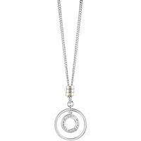 Guess Ladies Silver Circle Around The World Necklace UBN61010