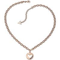 guess ladies gold plated hollow heart necklace ubn51432