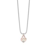 guess ladies all about shine two tone heart padlock pendant ubn82095