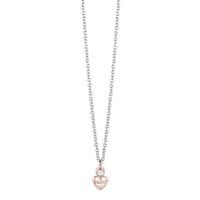 Guess Ladies Guessy Two Tone Crystal Heart Pendant UBN82014