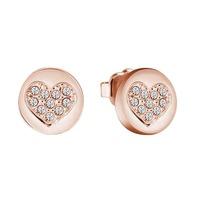 Guess Ladies Heart Devotion Rose Gold Plated Crystal Stud Earrings UBE82044