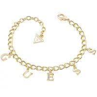 guess ladies gold plated logo bracelet ubb61081 l