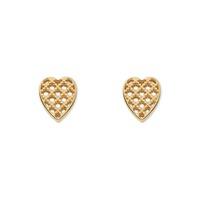 Gucci Ladies 18ct Diamantissima Heart stud Earrings YBD39004100100U