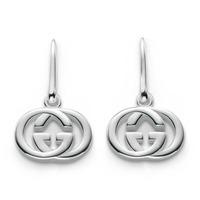 Gucci Silver Britt Logo Dropper Earrings YBD22332100100U