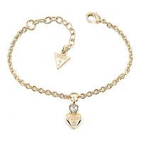 Guess Ladies Guessy Gold Plated Heart Charm Bracelet UBB82011-L