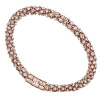 guess jewellery rose gold plated steel pave crystal bangle ubb81334