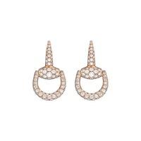 Gucci 18ct Rose Gold Horsebit Diamond Earrings YBD34091700100U