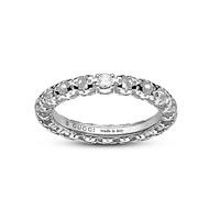 Gucci 18ct White Gold Diamantissima Ring YBC357109001014 N
