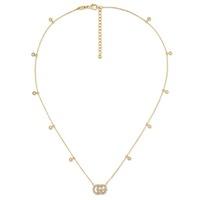 gucci 18ct gold gg running diamond necklace ybb48162400100u