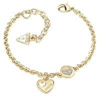 Guess Ladies Heart Devotion Gold Plated Crystal Bracelet UBB82058-L