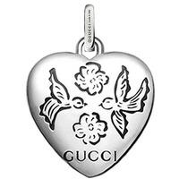 gucci silver bird flower heart charm ybg45527400100u