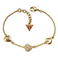 Guess Gold Plated Triple Heart Bracelet UBB71333