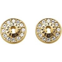 Guess Jewellery Gold Plated Pave Crystal Lock Studs UBE71330