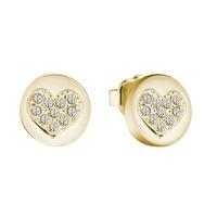 Guess Ladies Heart Devotion Gold Plated Crystal Stud Earrings UBE82043