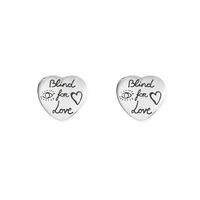 Gucci Blind 4 Love Silver Heart Stud Earrings YBD45525500100U