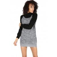 Gwen Cowl Neck Contrast Sleeve Oversized Dress