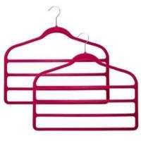 H & L Russel Velvet Slack Racks With 4 Hanging Bars, Set Of 2, Pink