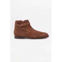 H by Hudson Cutler Brown Suede Belted Boots, MAROON