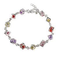 H220 925 sterling silver bracelet, 925 sterling silver fashion jewelry Colored Stone Bracelet /dapalrwa ebnamsua Christmas Gifts