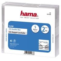 Hama Slim Double CD Jewel Transparent Case (Pack of 5)