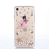 handmade rhinestone butterfly pattern pc hard case for iphone 7 7 plus ...