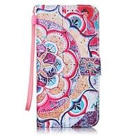 half flower painted pu leather material of the card holder phone case  ...