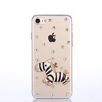 Handmade Rhinestone A zebra Pattern PC Hard Case for iPhone 7 7 Plus 6s 6 Plus SE 5s 5 4s 4