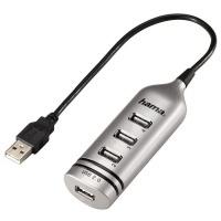 Hama USB 2.0 Hub 1:4 buspowered Silver