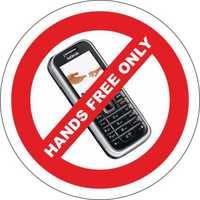 hands free only sign sticker