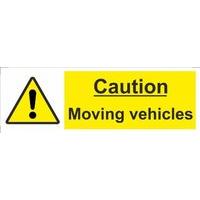 Hazard Sign Moving Vehicles Self Adhesive Vinyl 300mm x 100mm