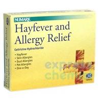 hayfever and allergy relief tablets 30 cetirizine