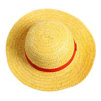 Hat/Cap Inspired by One Piece Monkey D. Luffy Anime Cosplay Accessories Cap / Hat Yellow Straw Rope Male