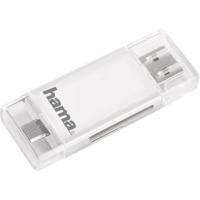 Hama USB 2.0 OTG Card Reader for Smartphone/Tablet SD/microSD white