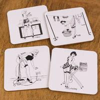 happy housewives set of 4 coasters