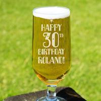 Happy Birthday Star Beer Glass
