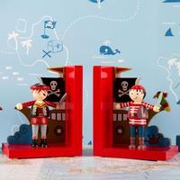 Handcrafted Wooden Pirate Bookends