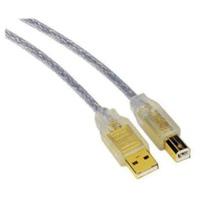 Hama USB Cable A - B Transparent, 1.8m